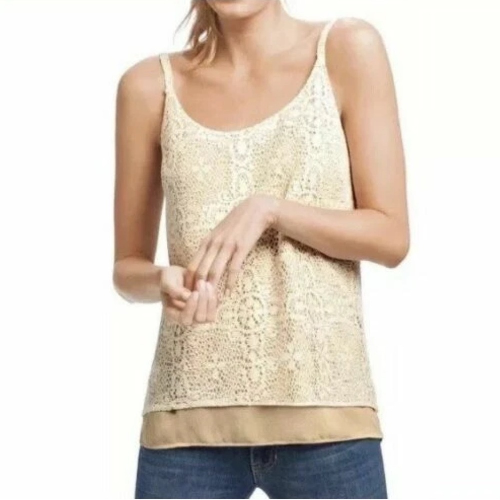 CAbi Women's Camisole Cream Lace Small